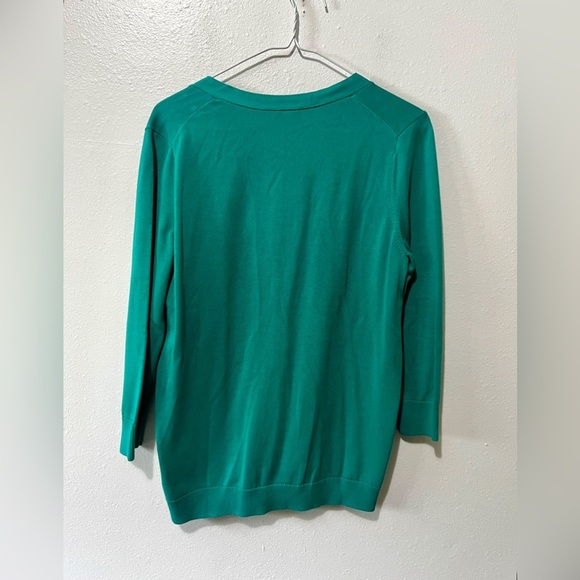 Talbots NWT Teal V-Neck Button Cardigan - Medium Petite - Picture 7 of 9